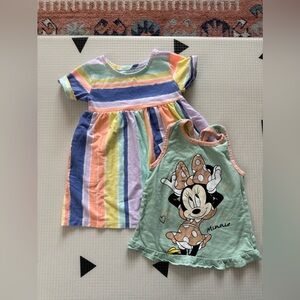 Disney Baby||Baby girl stripe dress & Minnie Mouse graphic tank,18 months•••